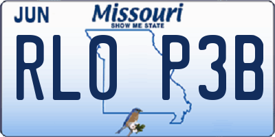 MO license plate RL0P3B