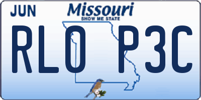 MO license plate RL0P3C