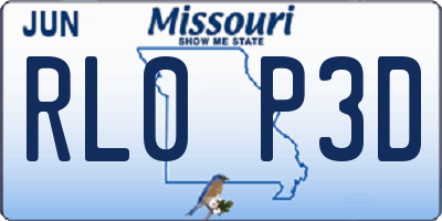MO license plate RL0P3D
