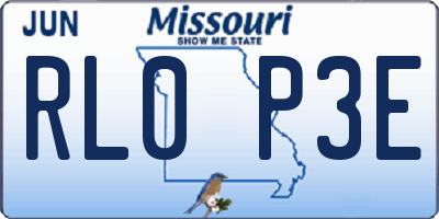 MO license plate RL0P3E