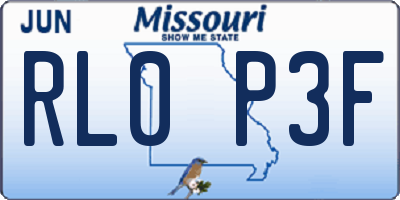 MO license plate RL0P3F