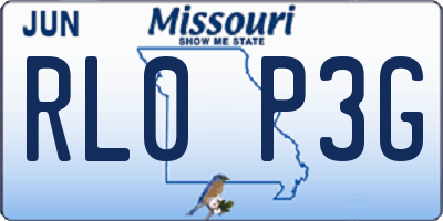 MO license plate RL0P3G