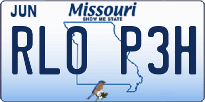MO license plate RL0P3H