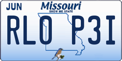 MO license plate RL0P3I