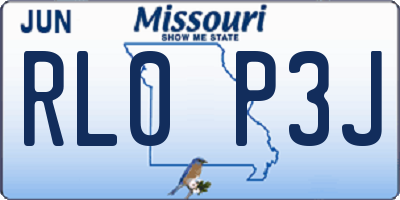 MO license plate RL0P3J