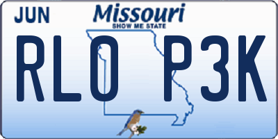 MO license plate RL0P3K