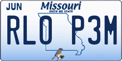 MO license plate RL0P3M