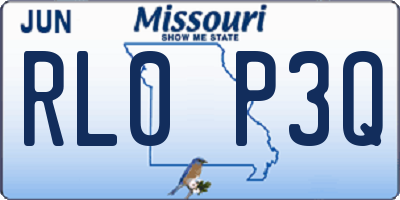 MO license plate RL0P3Q