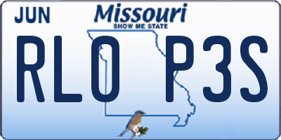 MO license plate RL0P3S