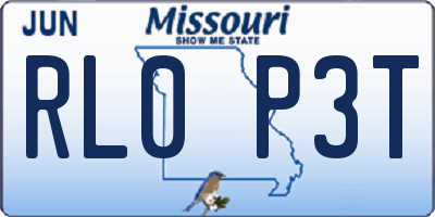 MO license plate RL0P3T