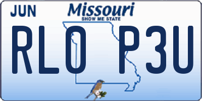 MO license plate RL0P3U