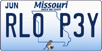 MO license plate RL0P3Y
