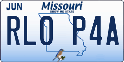 MO license plate RL0P4A