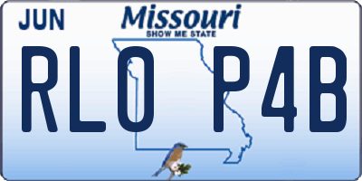 MO license plate RL0P4B