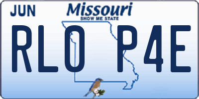 MO license plate RL0P4E