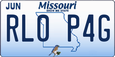 MO license plate RL0P4G