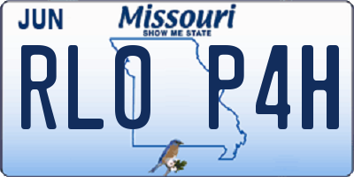MO license plate RL0P4H
