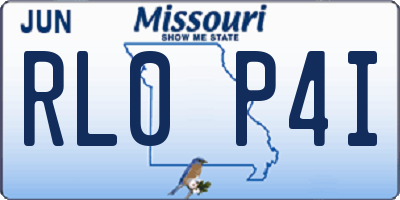 MO license plate RL0P4I