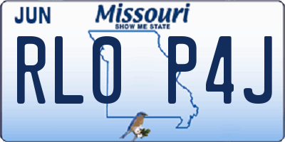 MO license plate RL0P4J