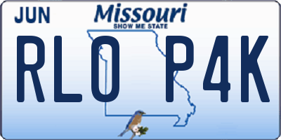 MO license plate RL0P4K