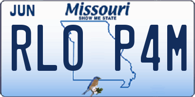 MO license plate RL0P4M