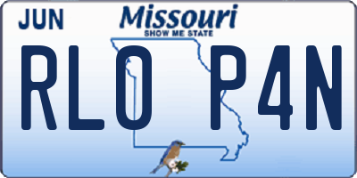MO license plate RL0P4N