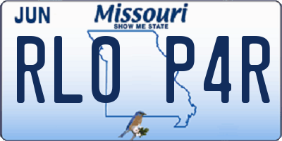 MO license plate RL0P4R