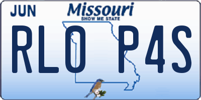 MO license plate RL0P4S