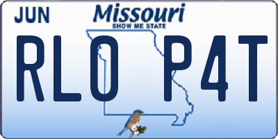 MO license plate RL0P4T
