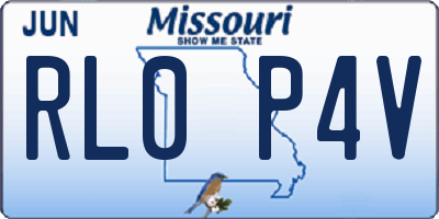 MO license plate RL0P4V