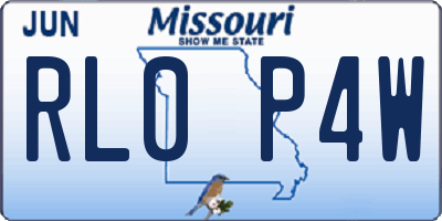 MO license plate RL0P4W