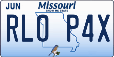 MO license plate RL0P4X