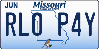 MO license plate RL0P4Y