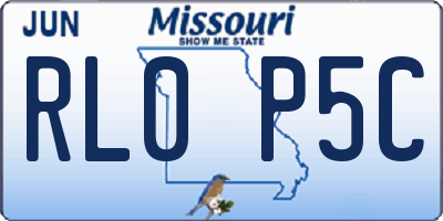 MO license plate RL0P5C