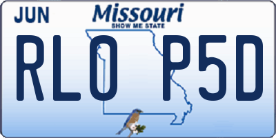 MO license plate RL0P5D
