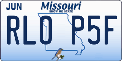 MO license plate RL0P5F