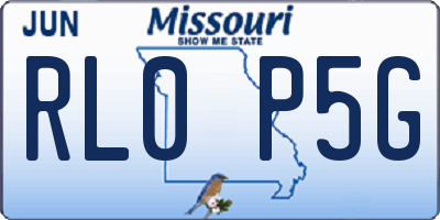 MO license plate RL0P5G