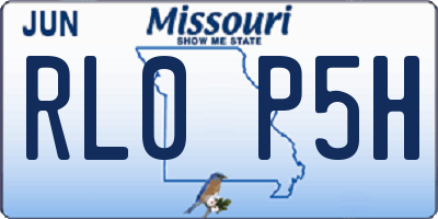 MO license plate RL0P5H
