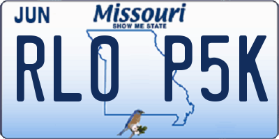 MO license plate RL0P5K