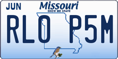 MO license plate RL0P5M