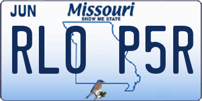 MO license plate RL0P5R
