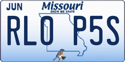 MO license plate RL0P5S