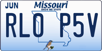 MO license plate RL0P5V