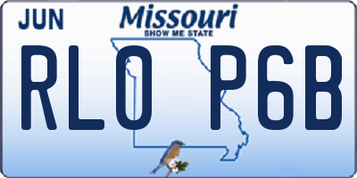 MO license plate RL0P6B