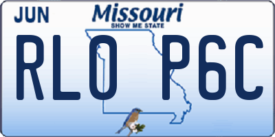 MO license plate RL0P6C