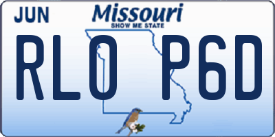 MO license plate RL0P6D