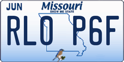 MO license plate RL0P6F