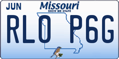 MO license plate RL0P6G