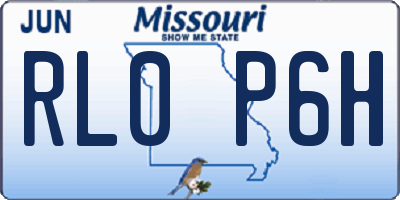 MO license plate RL0P6H