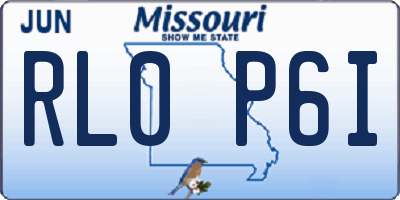 MO license plate RL0P6I